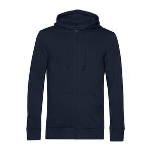 B&C Mens Zipped Hoodie / Navy Blue
